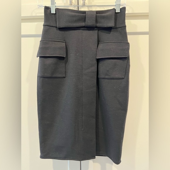 Diane Von Furstenberg Wool Blend Pencil Skirt. Bow Waist Detail. Size 4. - Picture 1 of 8